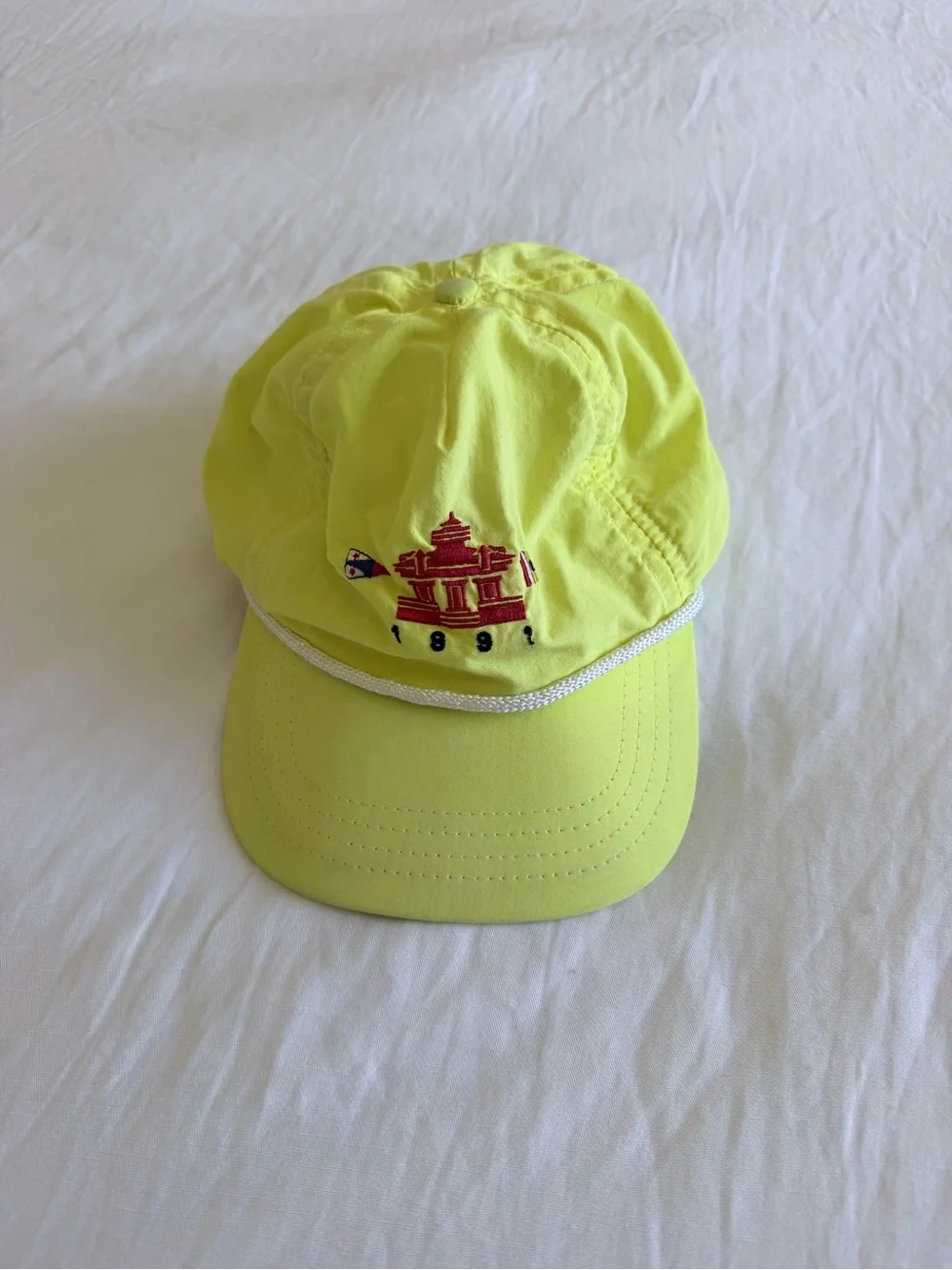 Neon Yellow Rope-Trim Cap